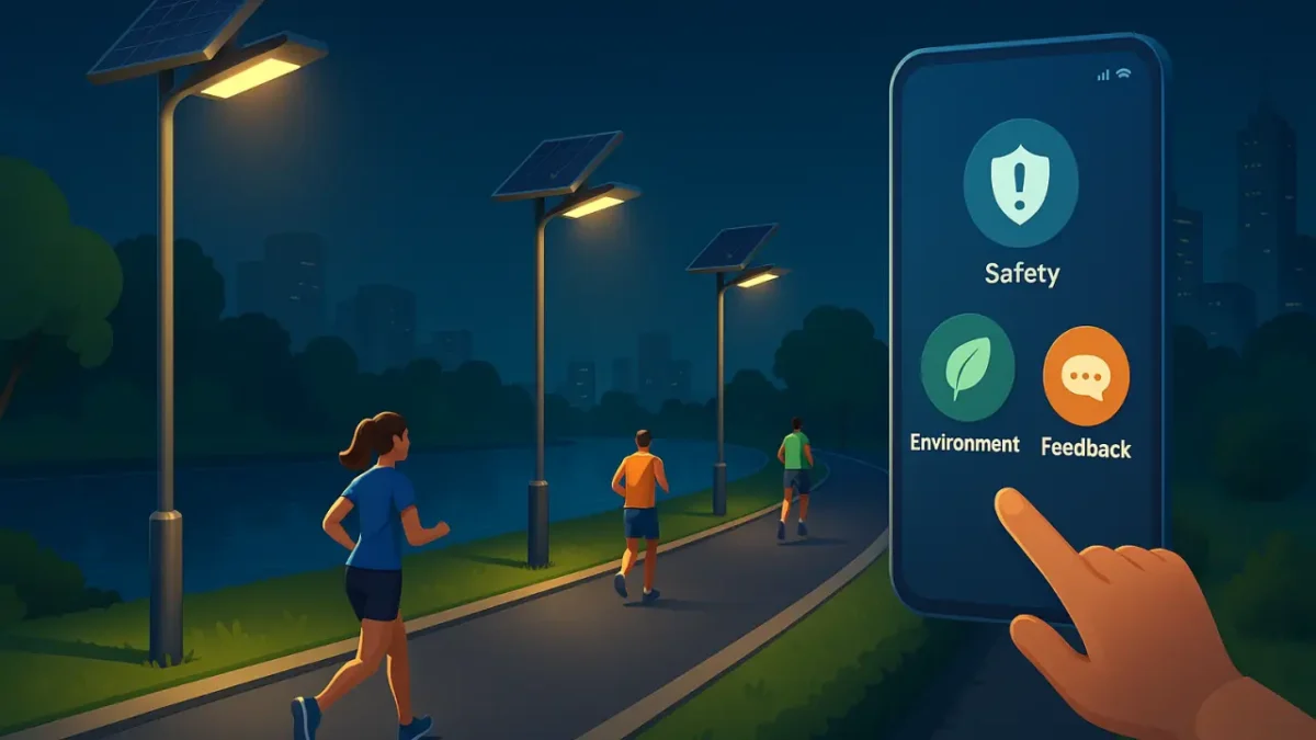 Lintasan Lari Pinggir Sungai: Penerangan Surya dan Pelaporan Warga via Aplikasi